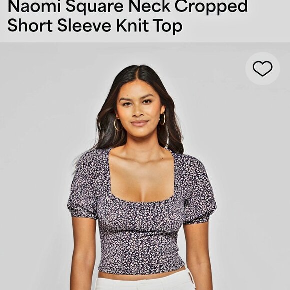 Lush Tops - LAST CHANCE!!  3 for $15  Lush Square Neck Cropped Short Sleeve Top, Size medium